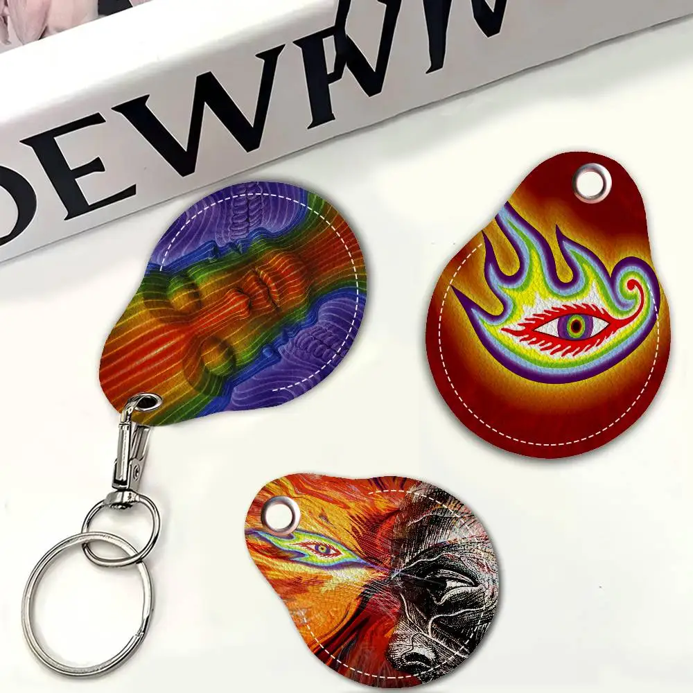 Rock Tool Band Lateralus Women Mini PU Leather Case Keychain Access Card Bag Key Tag Ring Mini Badge Key Ring Door Lock Tags
