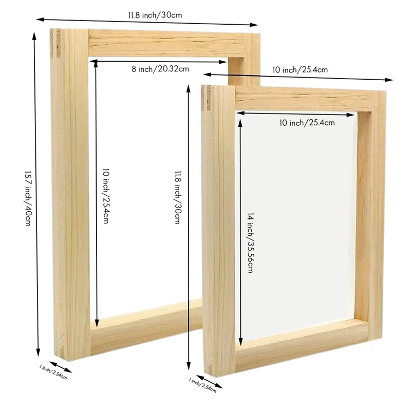 Screen Printing Starter Kit 22 Pcs, Wood Silk Screen Printing Frame with 110 Mesh Screen Printing Squeegees Gloves