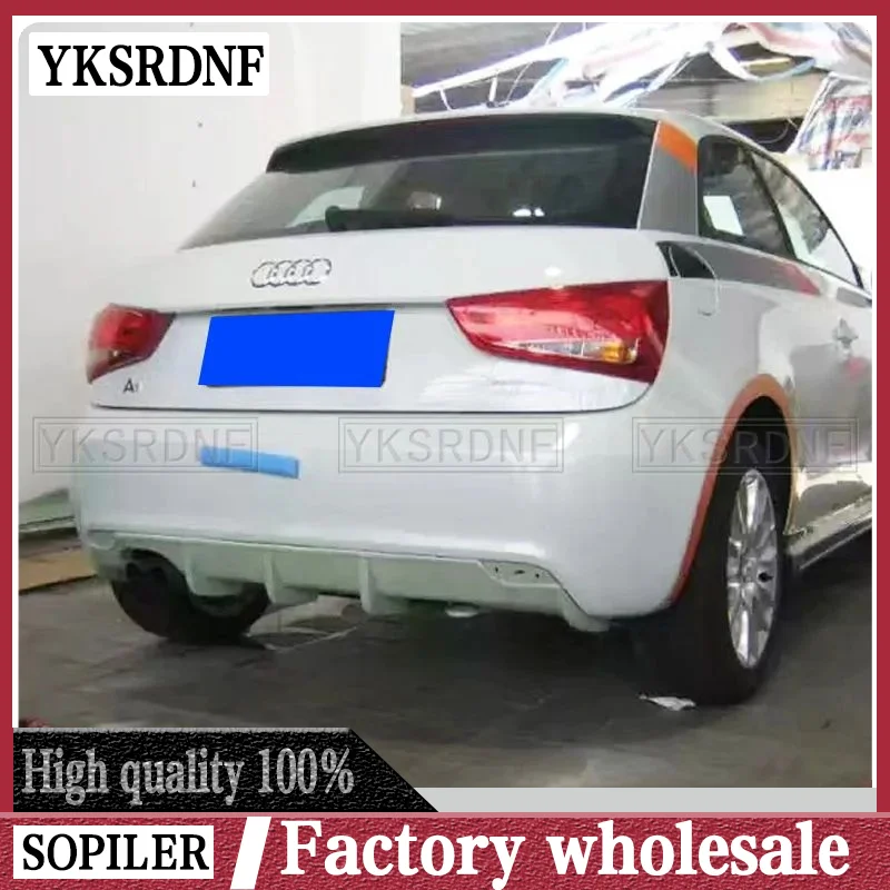 For Audi A1 Rear Lip Diffuser Real Carbon Fiber Bumper Single Side Double Output High Quality Car Body Kit 11-14