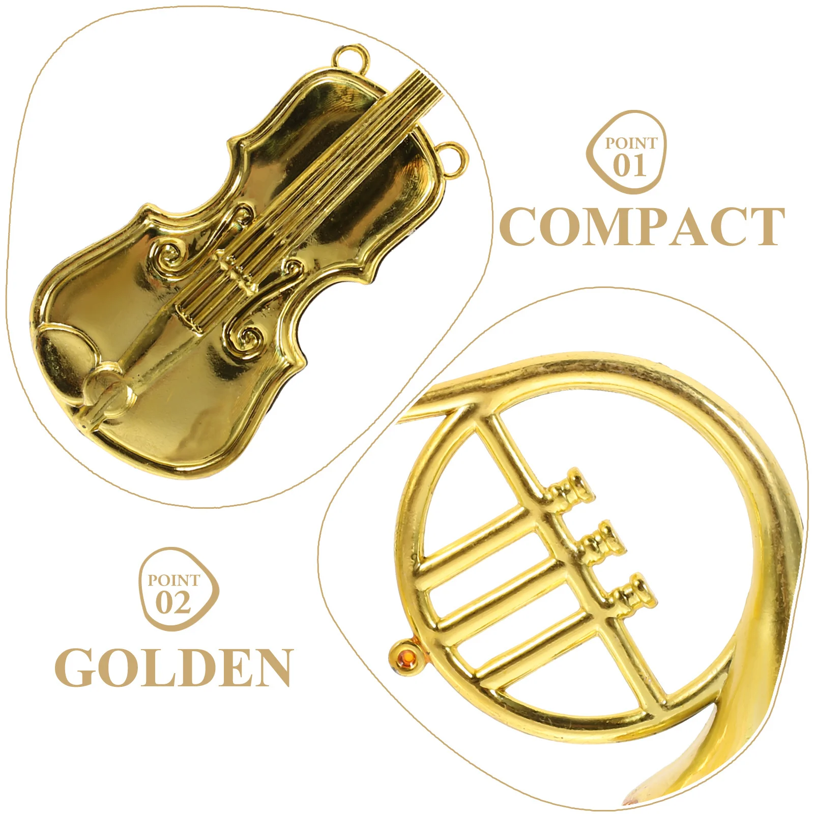 

12Pcs Christmas Musical Instrument Decorations Xmas Miniature Ornaments Xmas Tree Accessories Mini Instruments Kit for Holiday