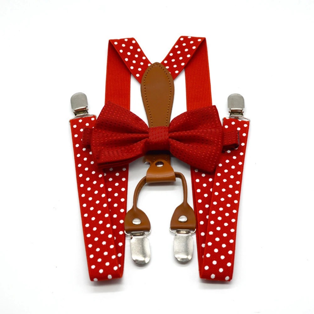 Suspenders Durable and Fashionable Elastic Suspenders and Bow Tie Set Suitable for Any Occasion Multiple Colors