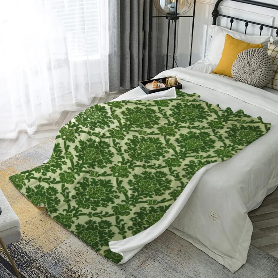 

Floral Pattern Blanket Microfiber Flannel Cover Blanket Bedroom Living Room Sofa Soft And Comfortable Home Decoration
