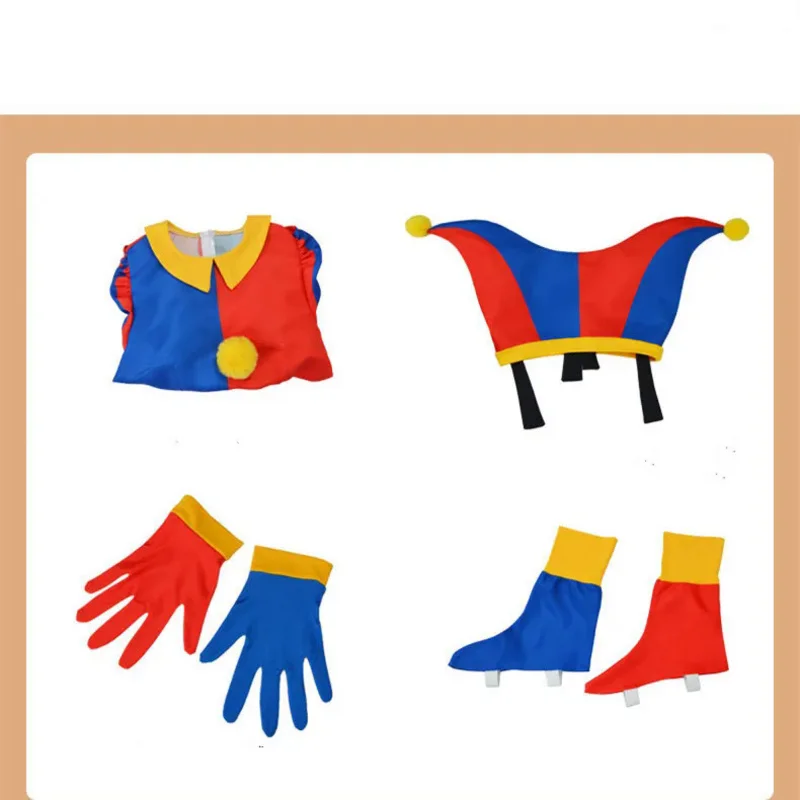 CosDaddy-Disfraz de Cosplay de Pomni para mujer, mono con sombrero, traje para Halloween, Navidad y Carnaval