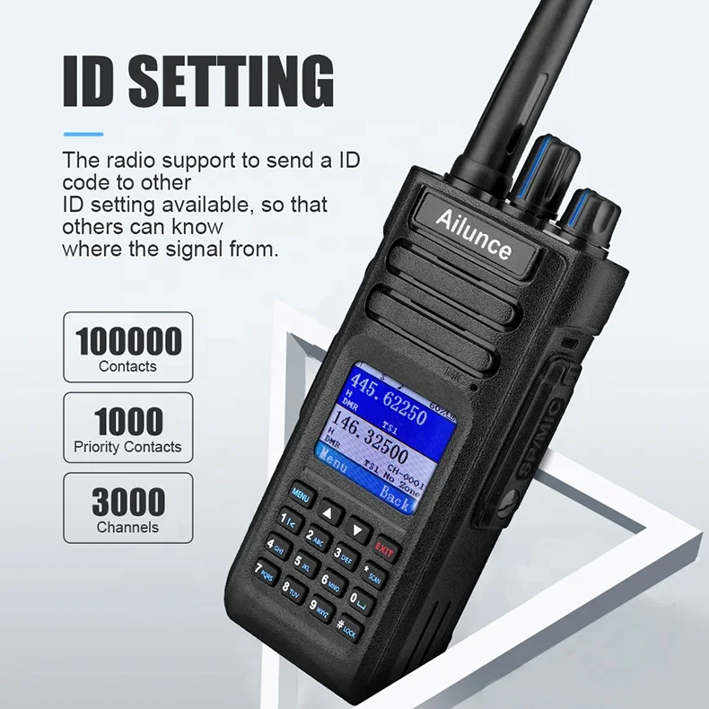 Chienda-walkie-talkie digital de doble banda, radio bidireccional, resistente al agua IP67, 10W, DMR, GPS, HD1