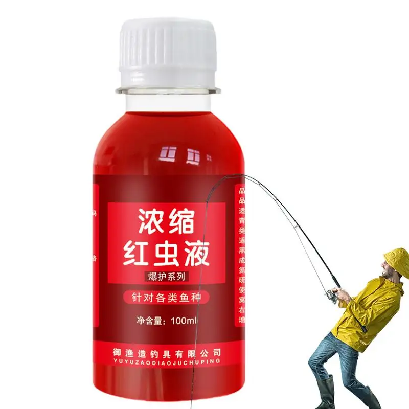 

Red Worm Liquid Bait Effective Fish Bait Attractant Concentrate 100ml Safe Fish Lure Attraction Enhancer Liquid For Successful