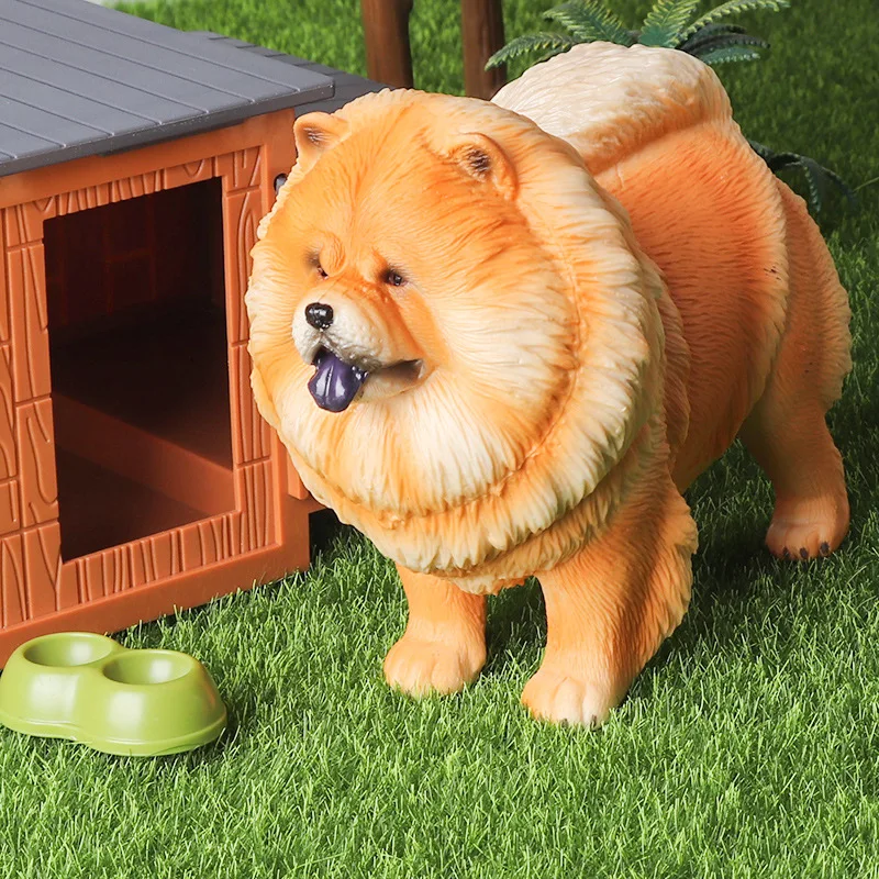 Simulación Chow Chow perro modelo hogar mascota perro decoración de escritorio cachorro ornamento
