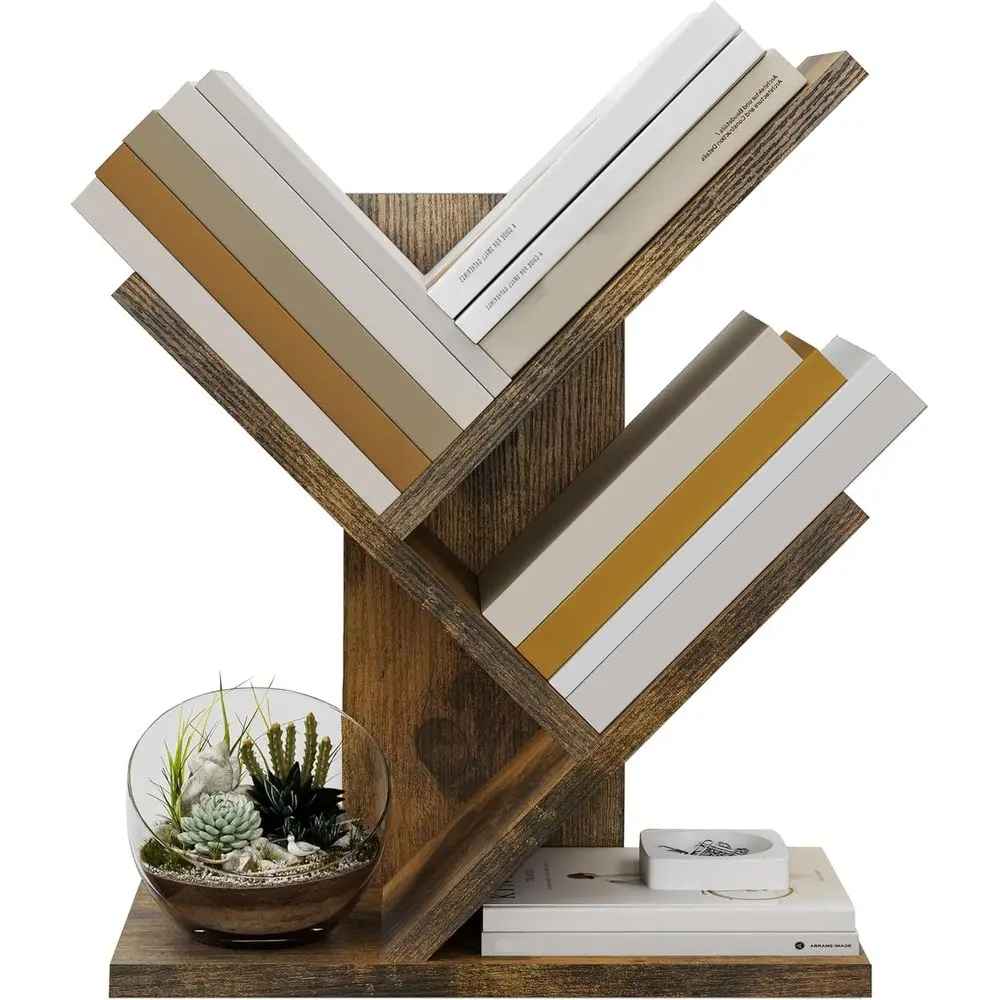 

Книжная полка в виде дерева, 3-х уровневые книжные полки, органайзер для хранения, настольная книжная полка, напольный книжный шкаф, дисплей для журналов/книг, маленький