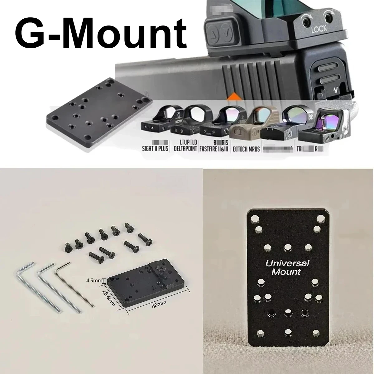 

Universal Tactical Rear Sight Scope Mount Plate Base Red Dot Scope Adapter For Glock 17 19 G17 Sleek Solid Steel Construction