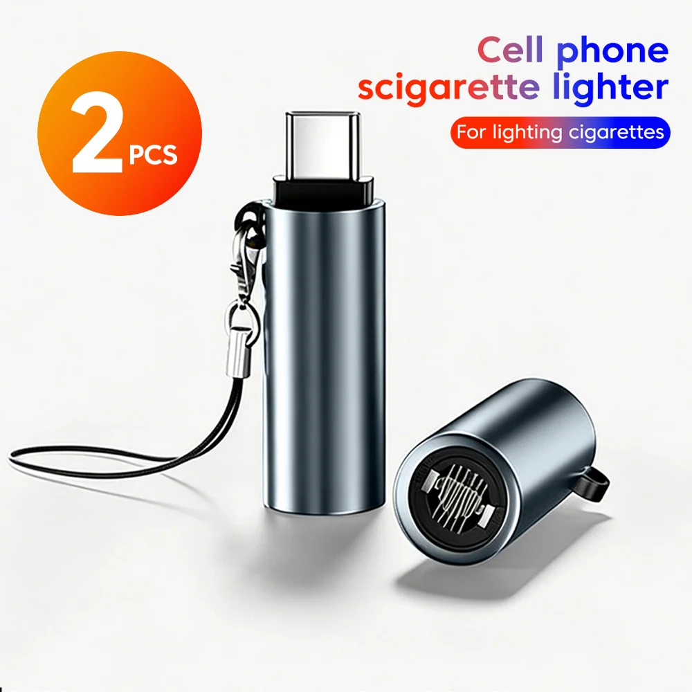 Mini Type C Cigarette Lighter Blow-to-Start Outdoor Safety USB C Mobile Phone Car Cigarette Lighter Adapter For iPhone 17 16