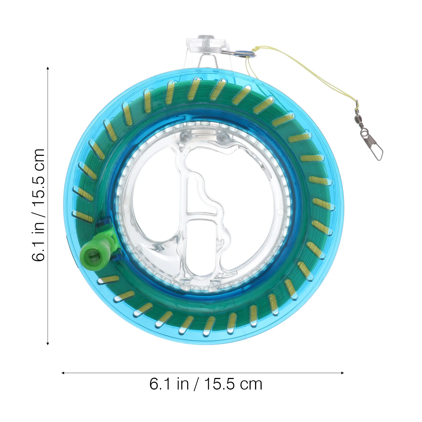 1pc Plastic Line Wheel 18Cm Sky-Blue 150M Colored Crystal Steel Bead Wire Winding Reel Abs Durable Kite Ratchet Lock Portable