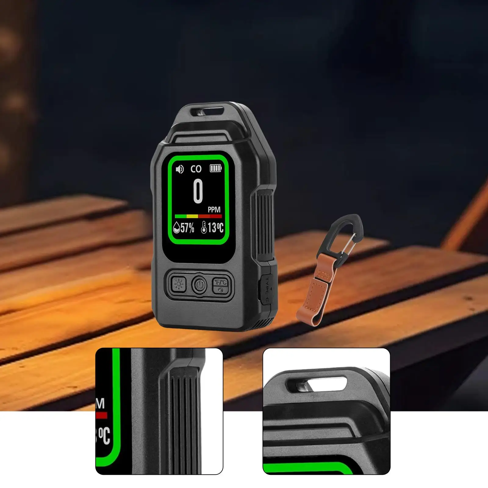 Carbon Monoxide Detector Easy Read Portable CO Detector for Travel Tent Home