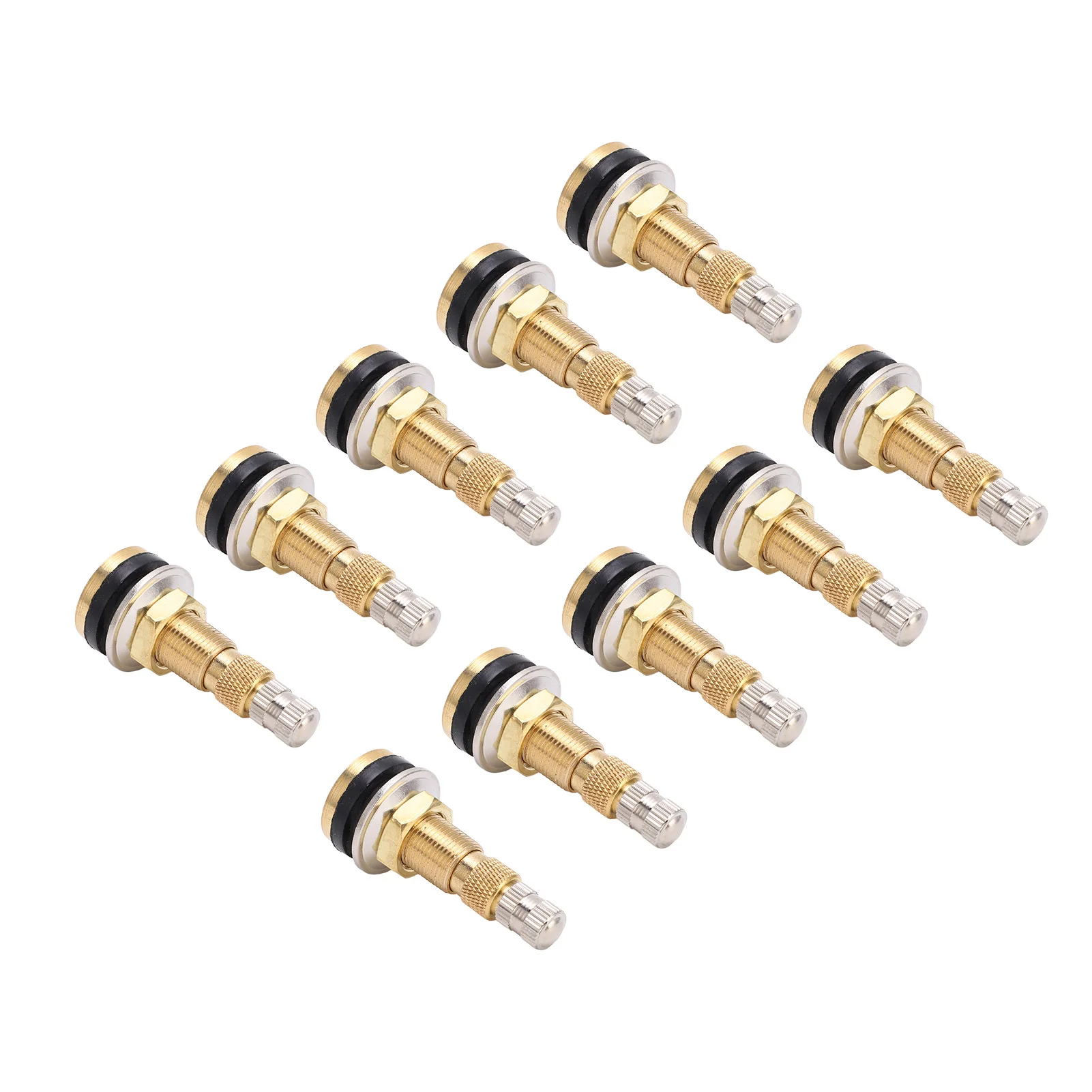 10pcs Air Liquid Tubeless Tire Valve Stem Brass 1 7/8in TR618A for Tractor 0.625in Valve Hole