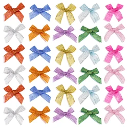 50pcs/lot of 4*3.5cm Glitter Satin Ribbon Bow Colorful Onion Bows For Wedding Party Gift Decor DIY Headwear Garment Accessorie