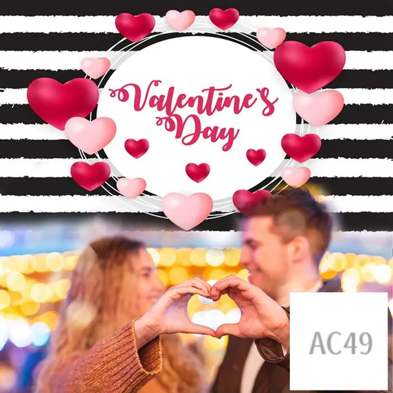 

C9-210X150cm Valentine's Day Background Cloth Flower Love Party Decoration Multifunctional Photography Backdrops Easy Install