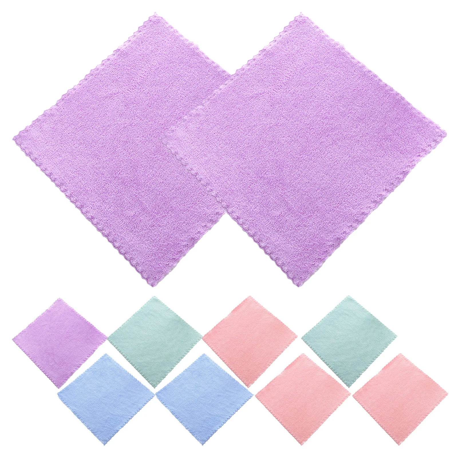 10 قطعة مناشف مزيل المكياج من الألياف الدقيقة ملابس الوجه قابلة لإعادة الاستخدام تقشير لطيف للبشرة الحساسة للنساء والفتيات من الألياف الدقيقة