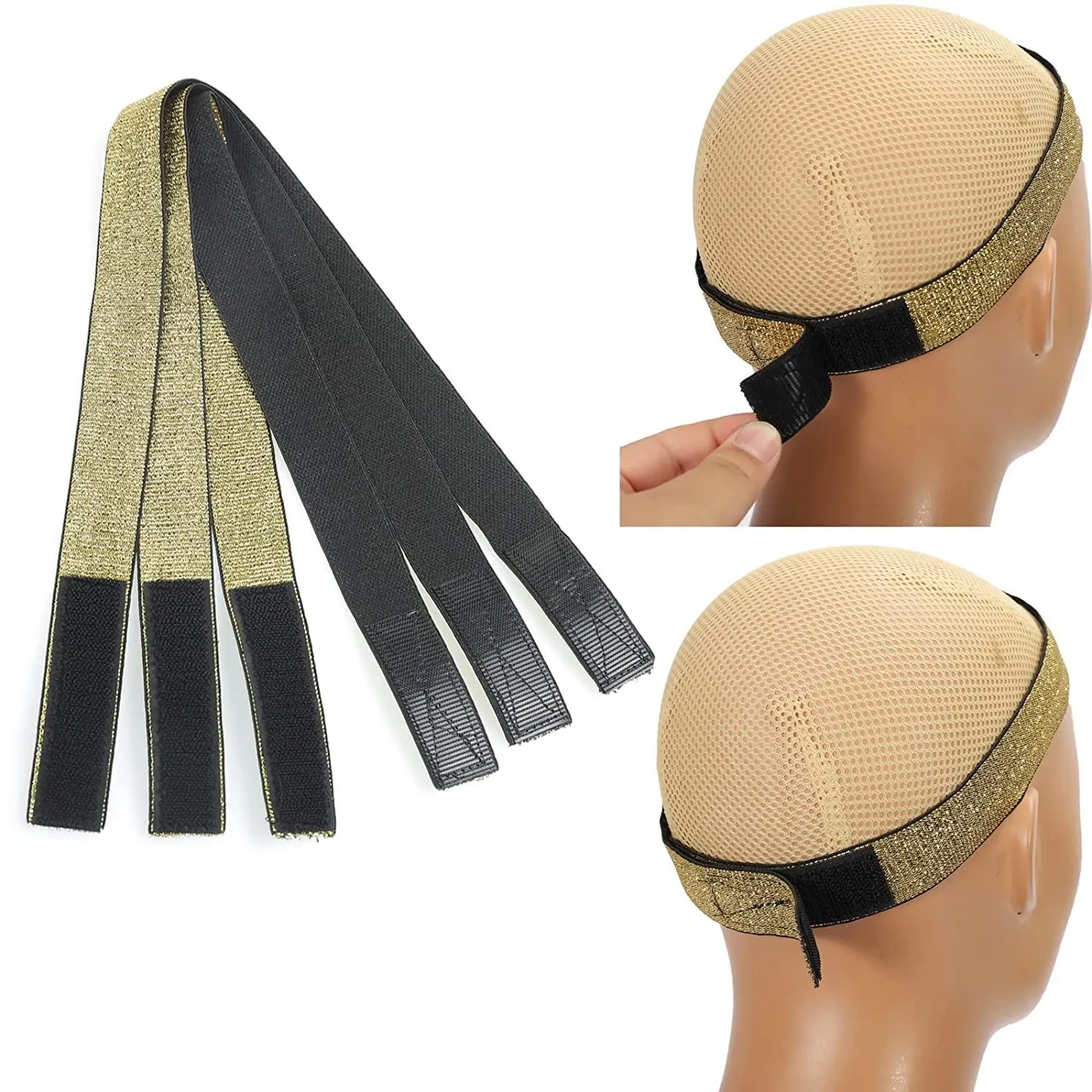 

Bling Elastic Bands for Wig Edge Wrap to Lay Edges Adjustable Wig Band Wig Grip Band for Lace Front Edge Laying Scarf for Salon