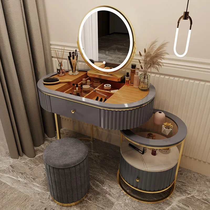 Luxury Charm Dressing Table Luxury Nordic Salon Drawer Nordic Dressing Table Mirror Chair Storage Coiffeuse Furniture Makeup