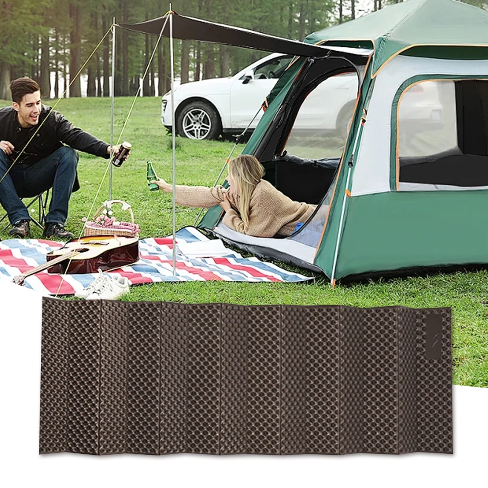 حصيرة إسفنجية للتخييم مع حقيبة تخزين، حصيرة تخييم قابلة للطي، مرتبة تخييم خفيفة الوزن من رقائق الألومنيوم لتسلق الجبال في الهواء الطلق