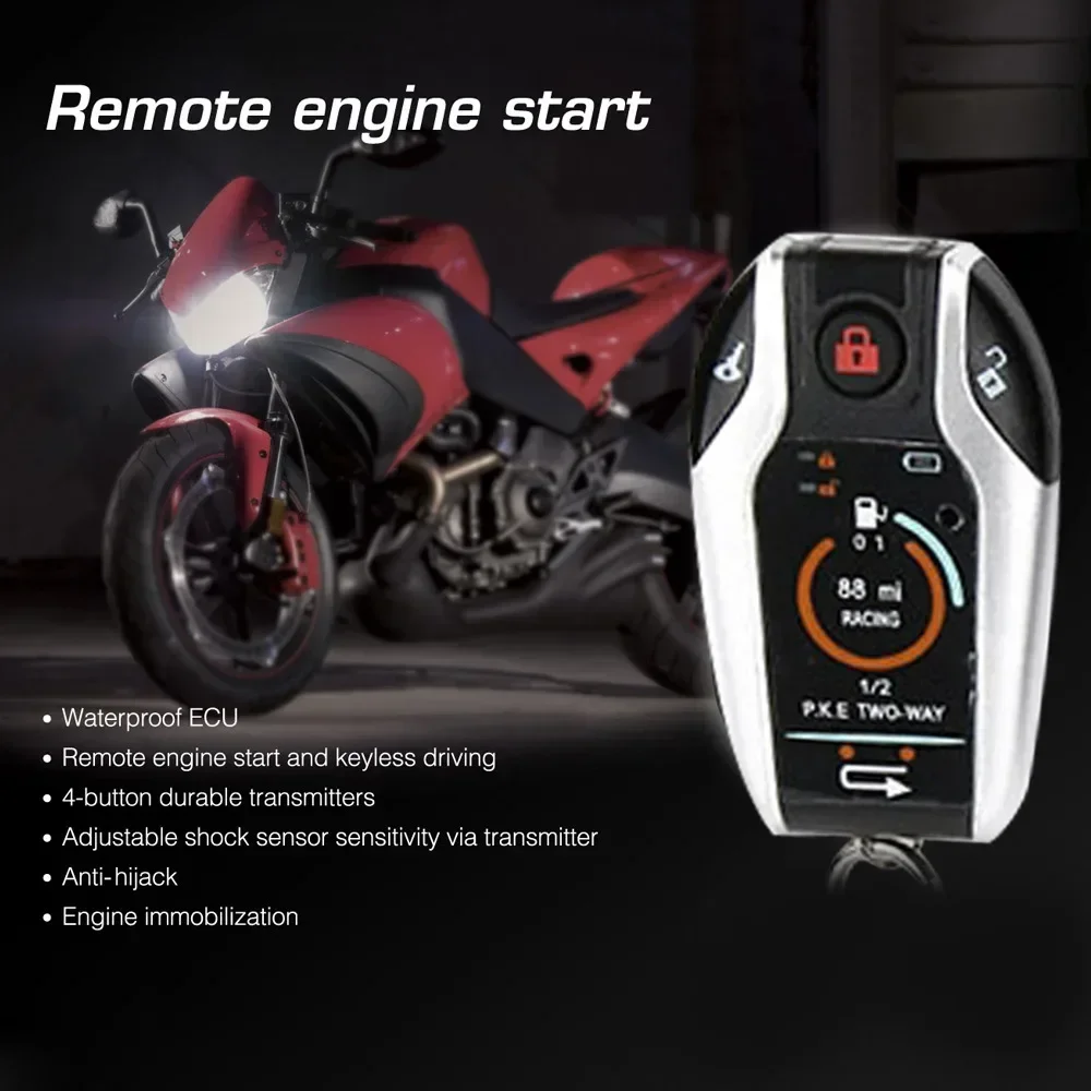 Scooter Burglary Vibration Alarm Durable 2-Way Security System Engine Start Function