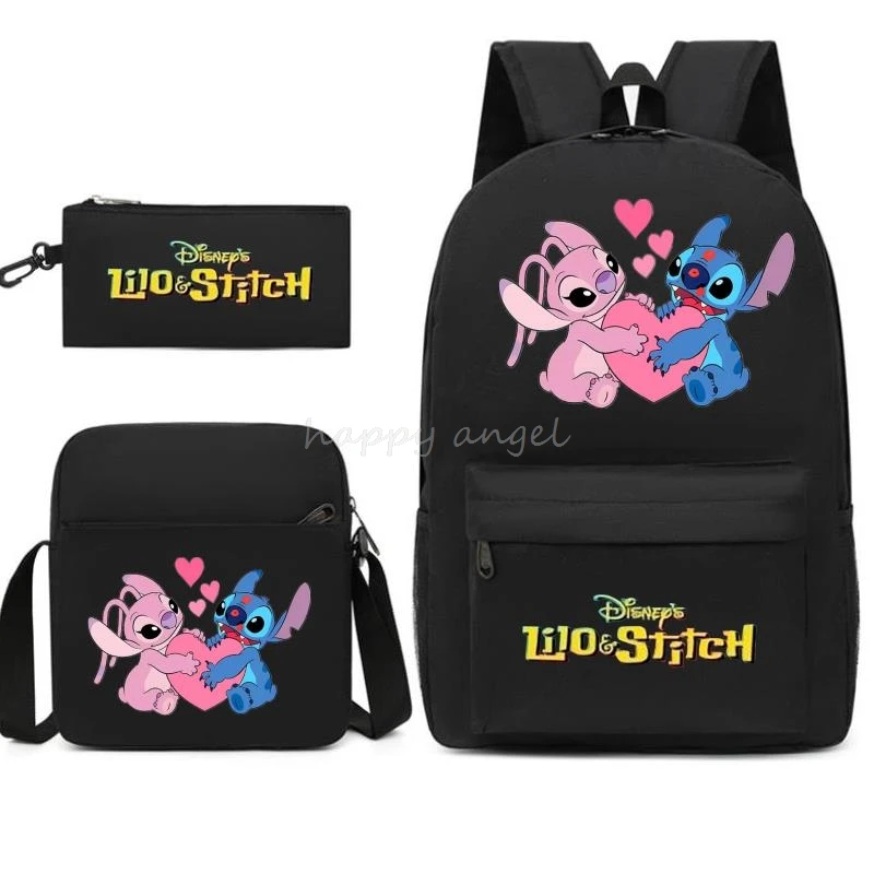 

New Lilo And Stitch 3Pcs Teenager Students Backpacks Women Men Schoolbags Pencil Case Shoulder Bags Boys Girls School Bags Sets