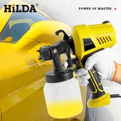 Hilda Electric Spray Gun Corded Spray Yellow Single Handheld Home Paint Sprayer with Adjustable Flow Control on Nozzle