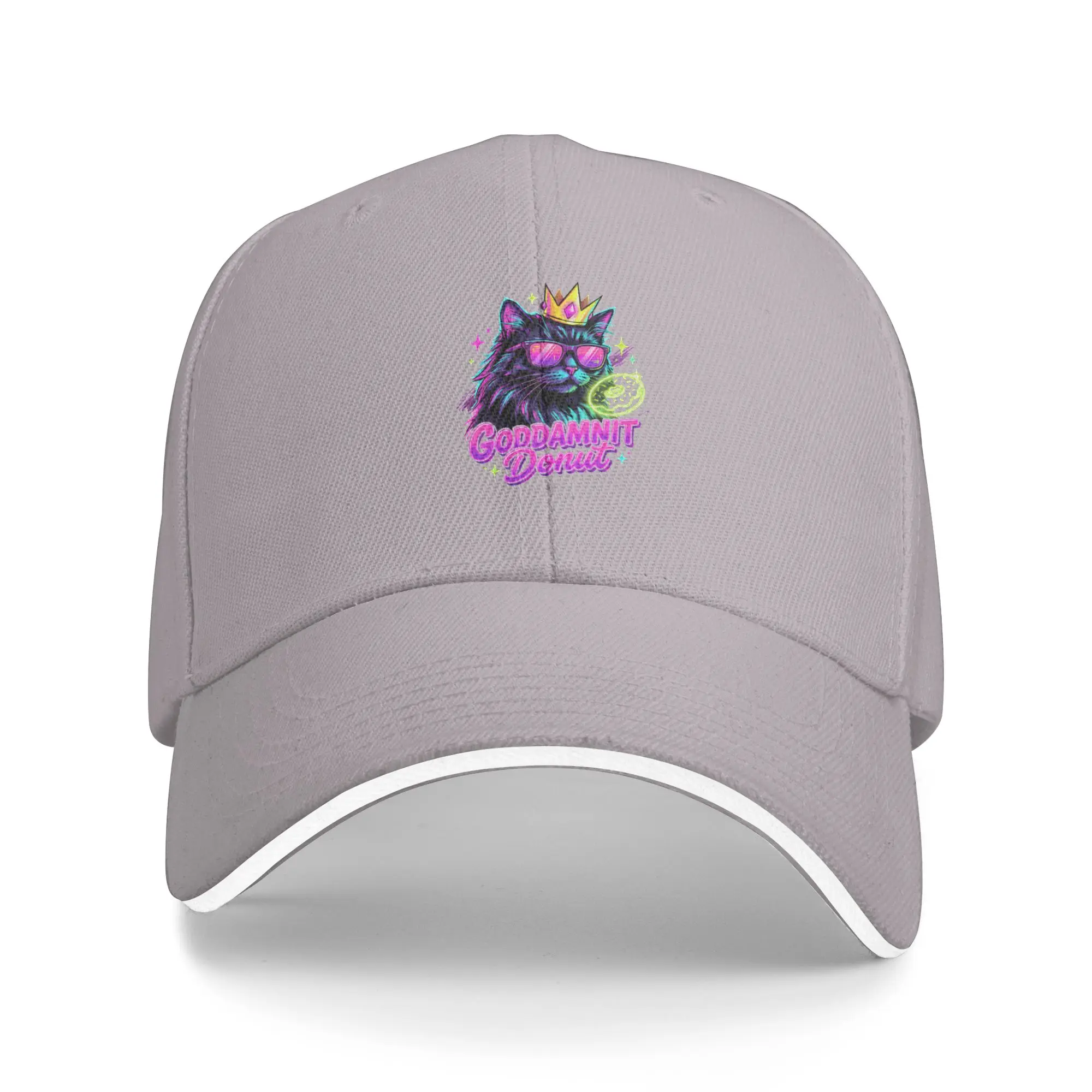 Hot Sale Goddamnit Donut Neon Cat King Funny Donut Lover Baseball Cap  Casual Cap Female  Shopping Cap Female
