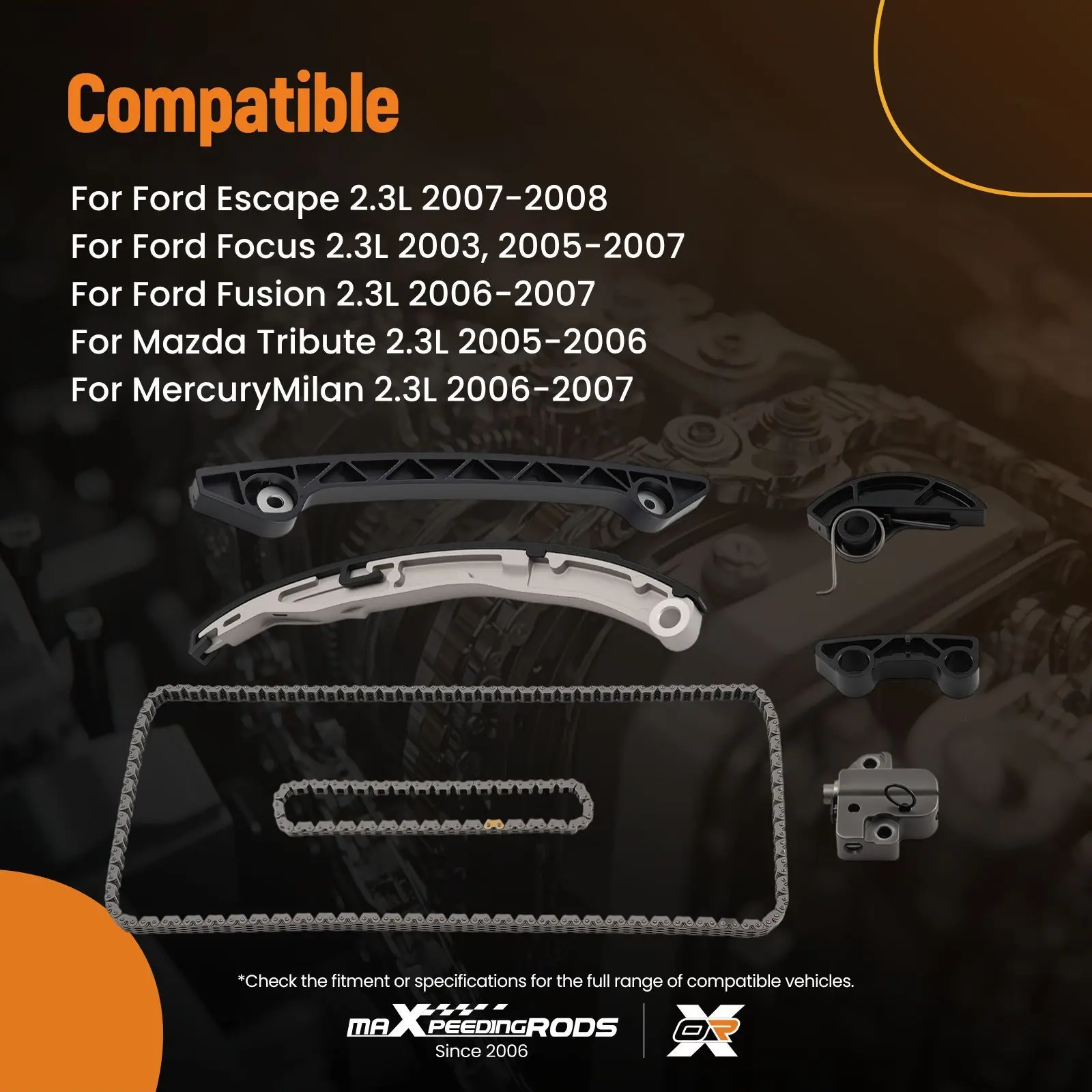 Timing Chain Kit for 2003-2008 Ford Focus Escape Fusion Mazda Tribute 2.3L L4
