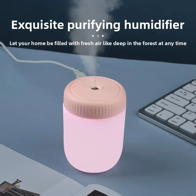 220ML Mini Air Humidifier USB  Mist Maker Aroma Essential Oil Diffuser Color Night Light Large Spary for Home Bedroom Car