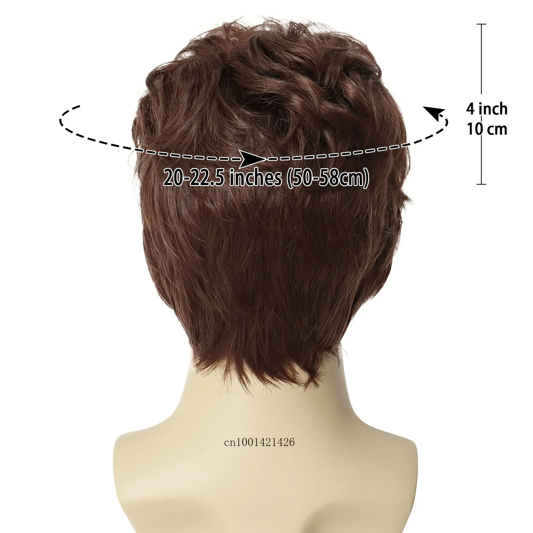 Synthetic Short Wigs for Men Brown Curly Haircuts Natural Casual Daily Hair Replacement Wigs with Bangs Father Days Gifts Cool