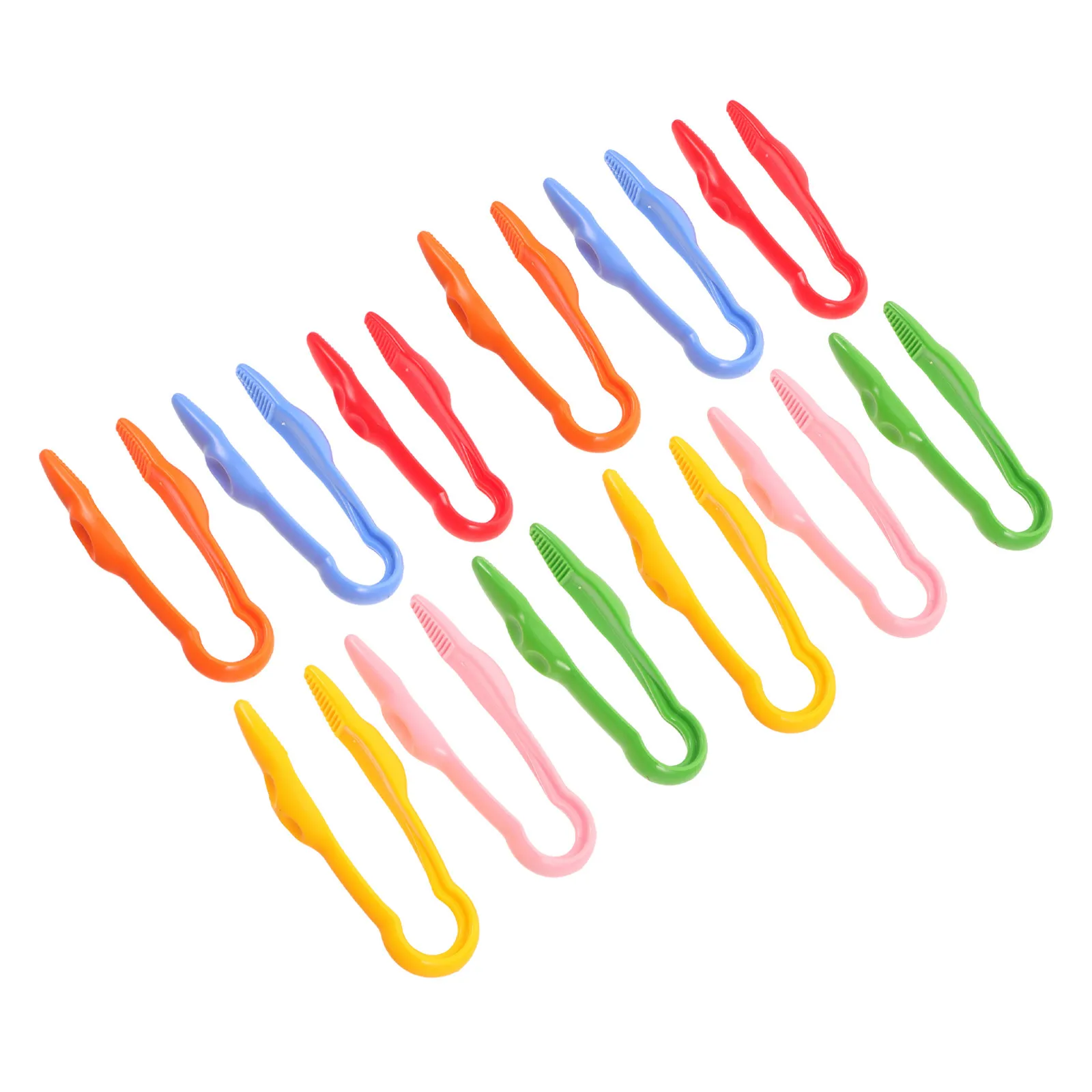 

12pcs Kids Exploration Tweezers Plastic Fine Motor Tools For Outdoor Nature Discovery Craft Beading Projects School Activities