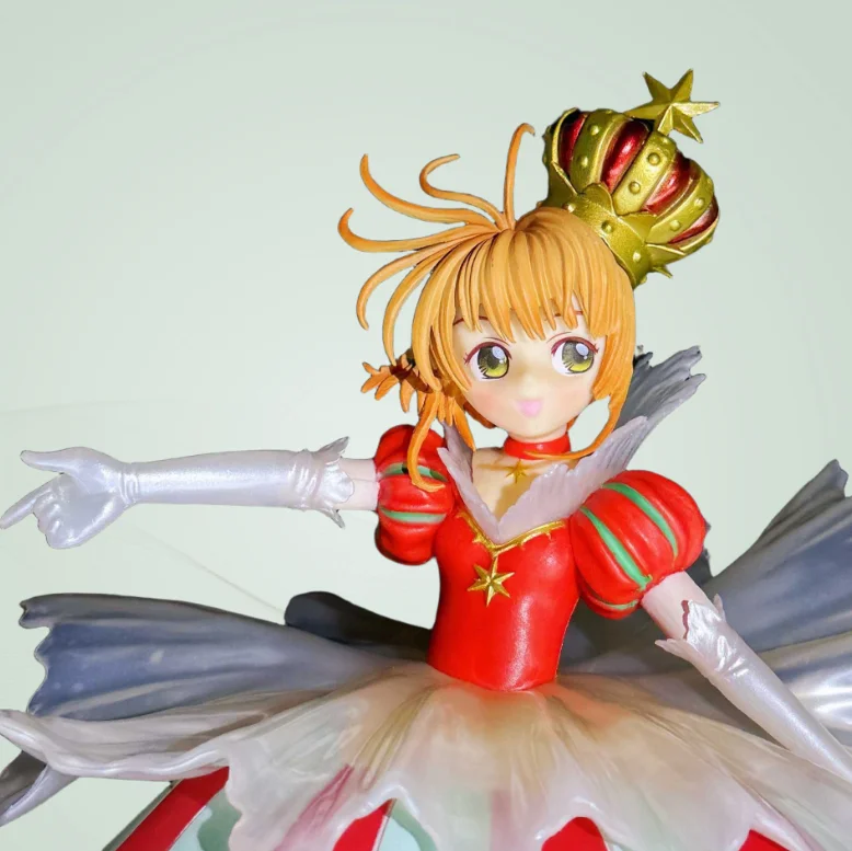 Figurine de dessin animé Sakura Card Captor, poupée de collection du 15e anniversaire, belle fille Transformable, petite fleur de prunier, modèle en bois
