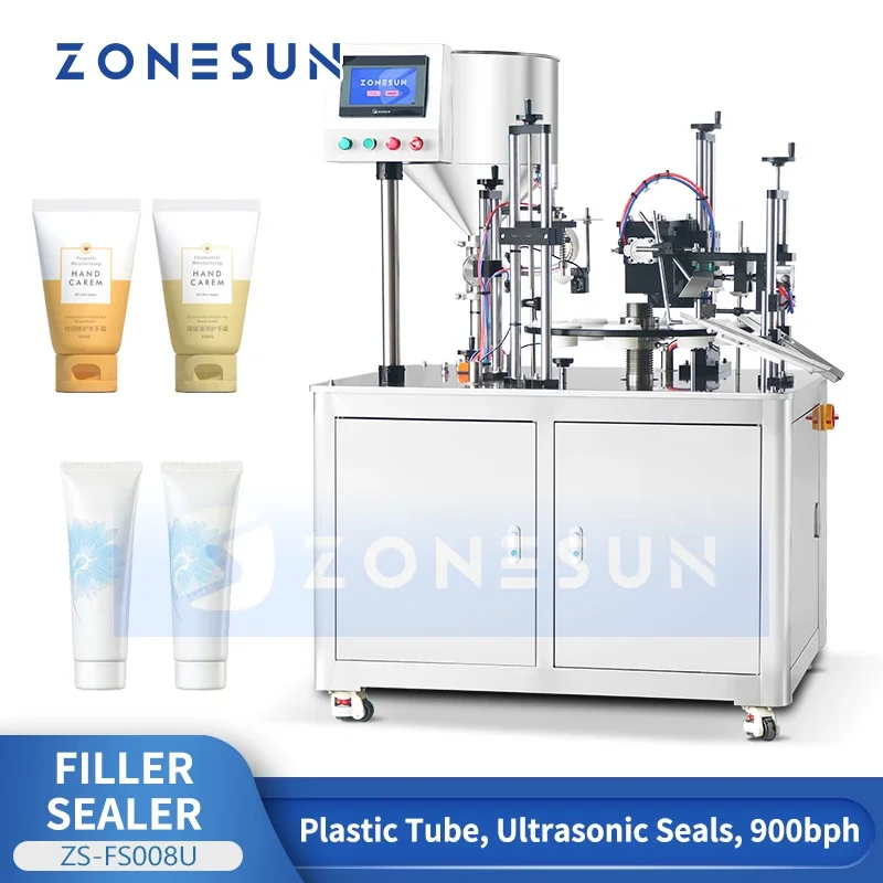 Zonesun Kunststoff-Röhrenfüller, Monoblock-Füll- und Verschließmaschine, Ultraschall-Versiegelungsgerät, kosmetische Röhrenverpackung ZS-FS008U