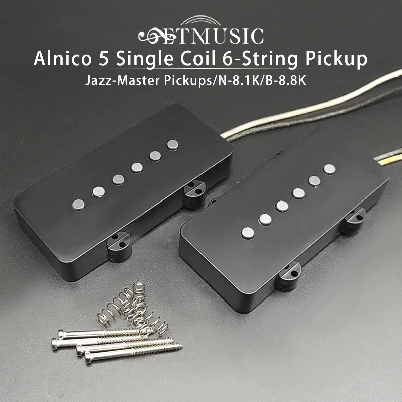 Alnico 5 Vintage Single Coil Jazz-Master Pickups JM Pickup 6 String Electric Gutiar Pickup N-8.1K B-8.8K Black