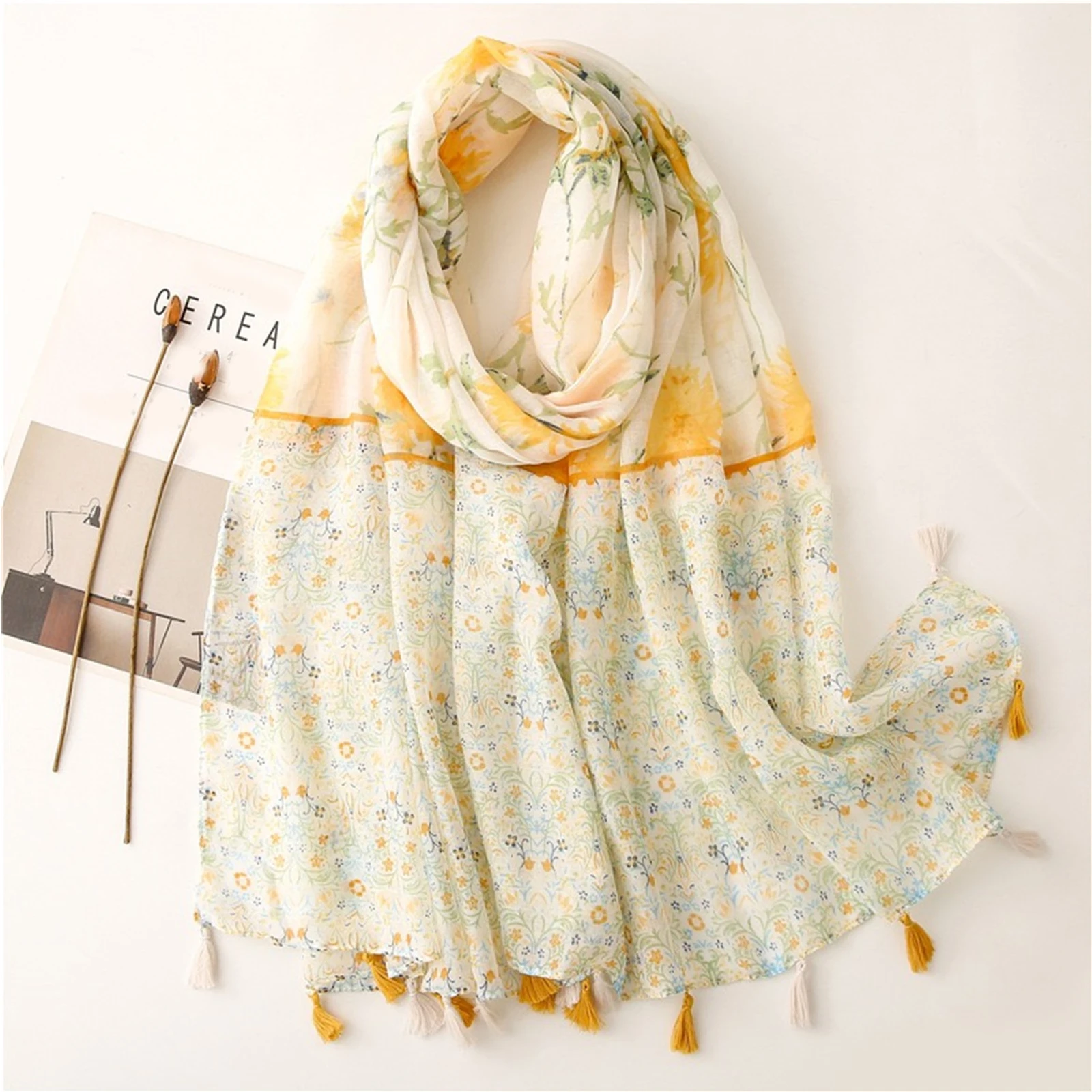 Popular 180X90cm Lrage Scarf The Four Seasons New Bandanna Luxury Design Print Warm Shawl Women Fashion Cotton And Linen Scarves