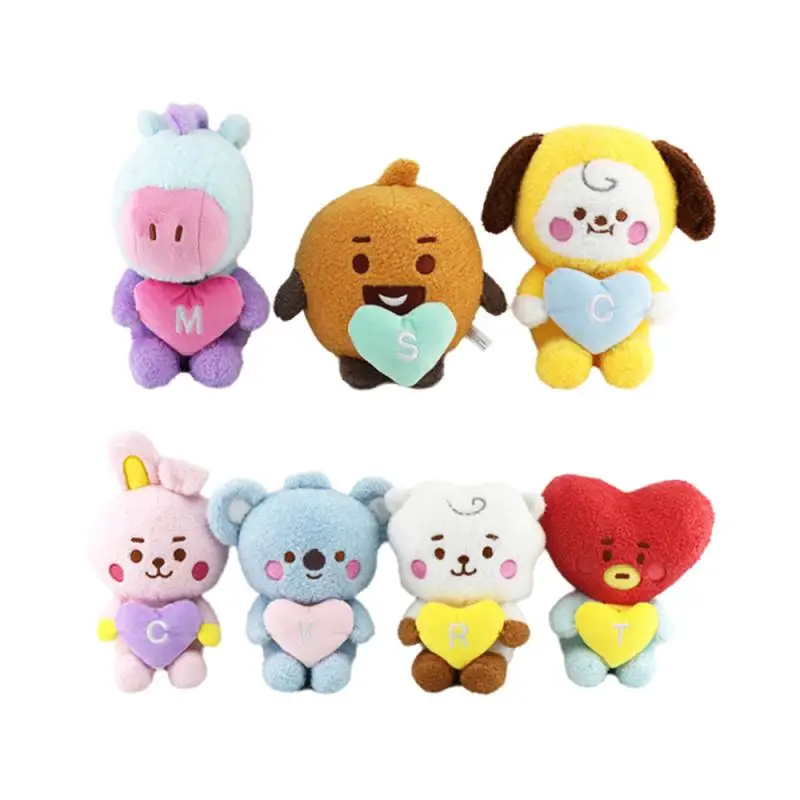 Creative 20Cm Hug Heart Bt21 Plush Doll Kawaii Cartoon Bt21 Plush Toy Sofa Pillow Car Backrest Backpack Decoration Birthday Gift