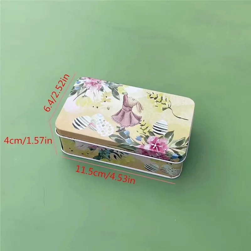 10 Pcs  Fairy Tale Cartoon Rabbit  Rectangular  Metal Storage Pencil Boxes  For Ornaments,Wedding Candy ,Sundry Goods，Cute Gift