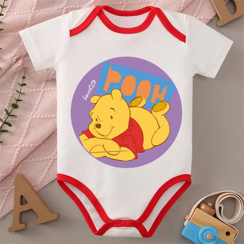 

MINISO Winnie The Pooh Print Baby Cloths 100% Cotton Jumpsuit Onesie Bodysuit for 0 To 12 Months Newborn Best Gift for Baby