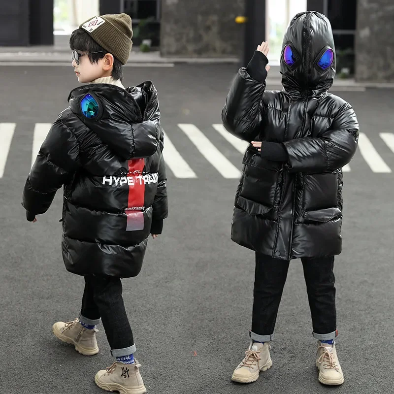 Boys Down Jacket Coat Overcoat Cotton 2022 Sliver Warm Plus Thicken Winter  Teenager Children's Clothing