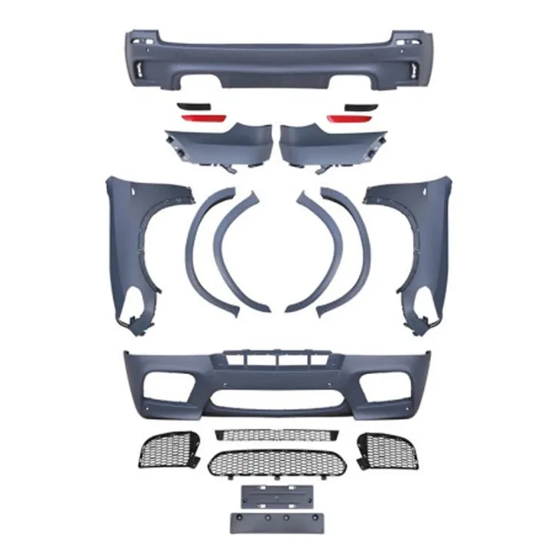 

X5M Style Car Bumper Front Lip Rear Diffuser Side Skirt Vents Spoiler Body Kit For S X5 E70 2007-2010