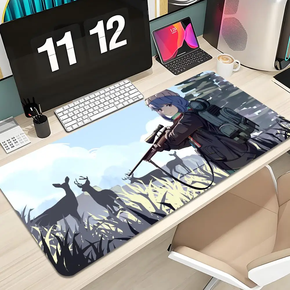 Anime Laid-Back Camp Shima Rin Mouse Pad Keyboard Mousepad lauge 1200X600 mm Desk Mat PC Gamer Office Carpet Home Table pad