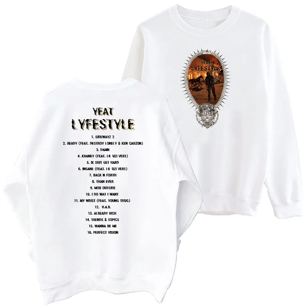 Yeat Lyfestyle Tour Sweatshirt Harajuku Round Neck Long Sleeve Oversized Tops Fans Gift Tops