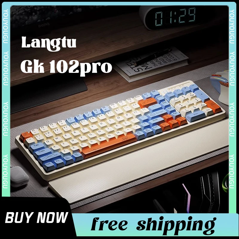 

Langtu Gk102 Pro Wireless Bluetooth Mechanical Keyboard 3-Mode 102 Keys Rgb Backlit Hot Swap Office Gaming Keyboard Mac Win Gift