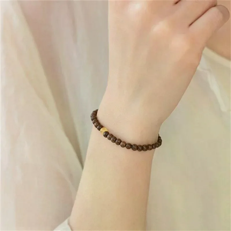 Quality Fashion Natural Sandalwood Bracelet For Women Girls Retro Exquisite Beaded Bracelet Jewelry Accessories Gifts High