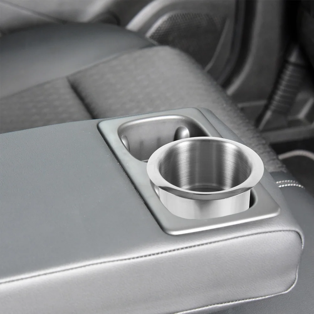 

Stainless Steel Cup Holder Insert Replacement Recessed Design For Rv Sofa Car Couch Table Durable Anti-Spill Metal Can Holder
