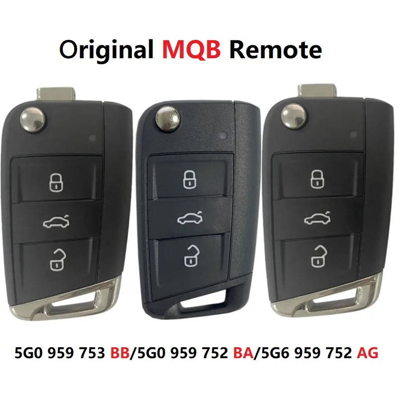 CN001068 Original MQB Remote FCC 5G0959752BB /5G0959752BA/5G6959752AG 434MHz ID48 MQB Chip Flip Car Key For Vw Tiguan Touran