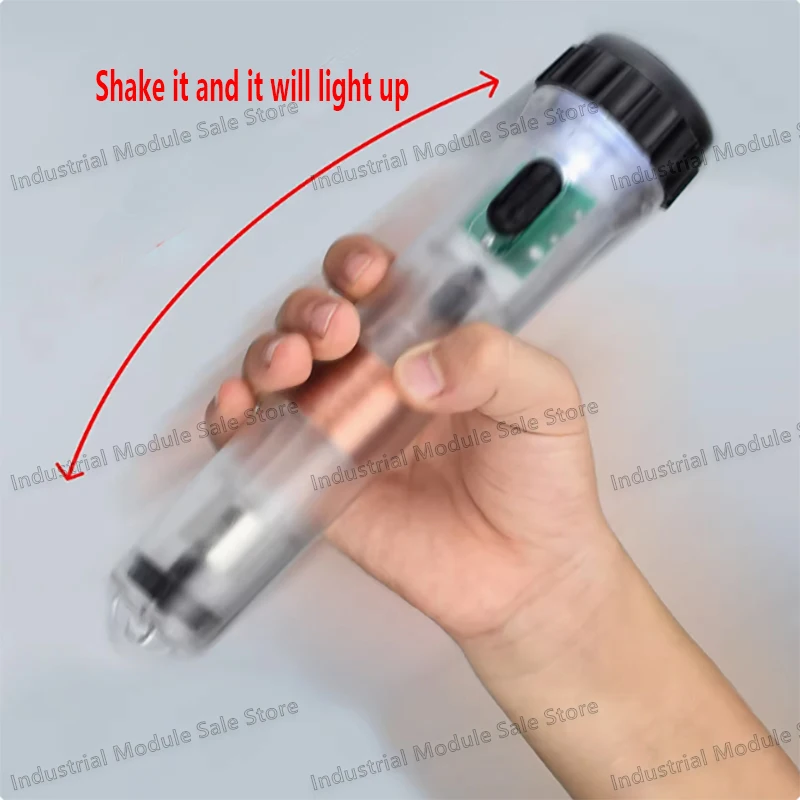 Flashlight, hand-cranked charging far-pull flashlight, strong magnet, self-generated transparent emergency fluorescent torch
