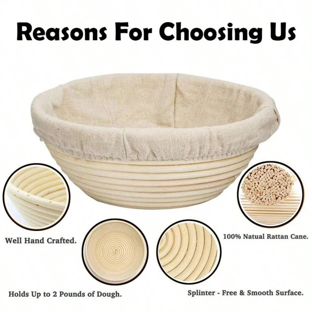 Vine Bread Fermentation Basket, Natural Oval Rattan Core Dough, Bread Fermentation Sour Dough Bread Basket Used for Baking