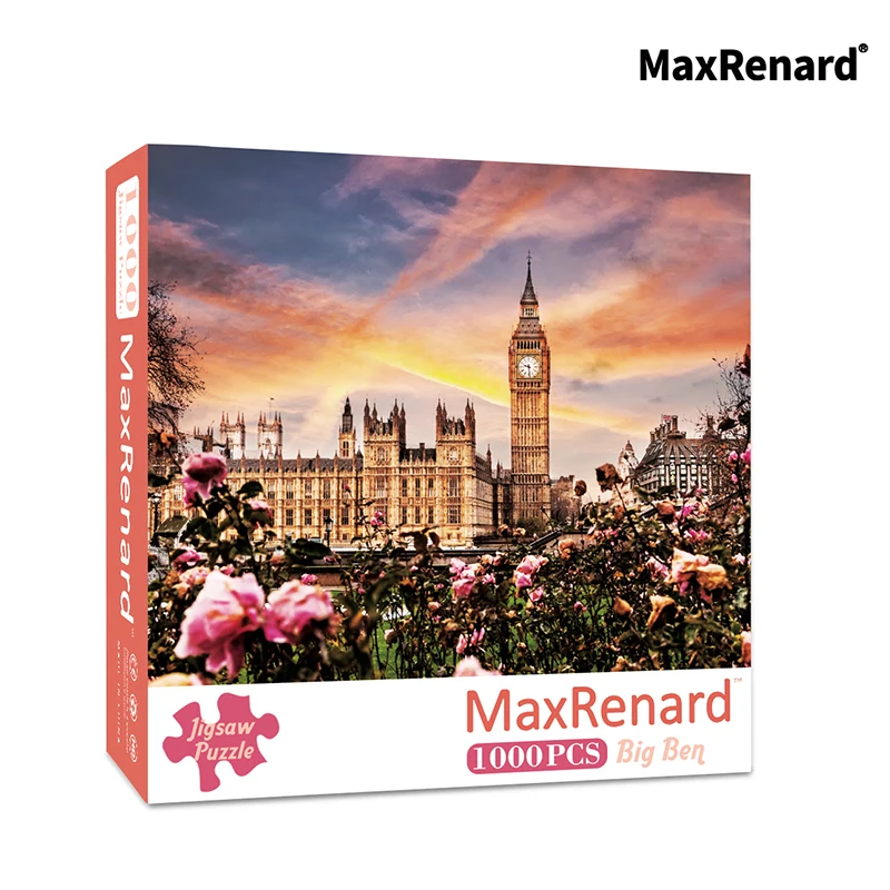 MaxRenard Jigsaw Puzzle 1000 Pieces for Adults London Big Ben Home Wall Deco Environmentally Friendly Paper Christmas Gift Toy