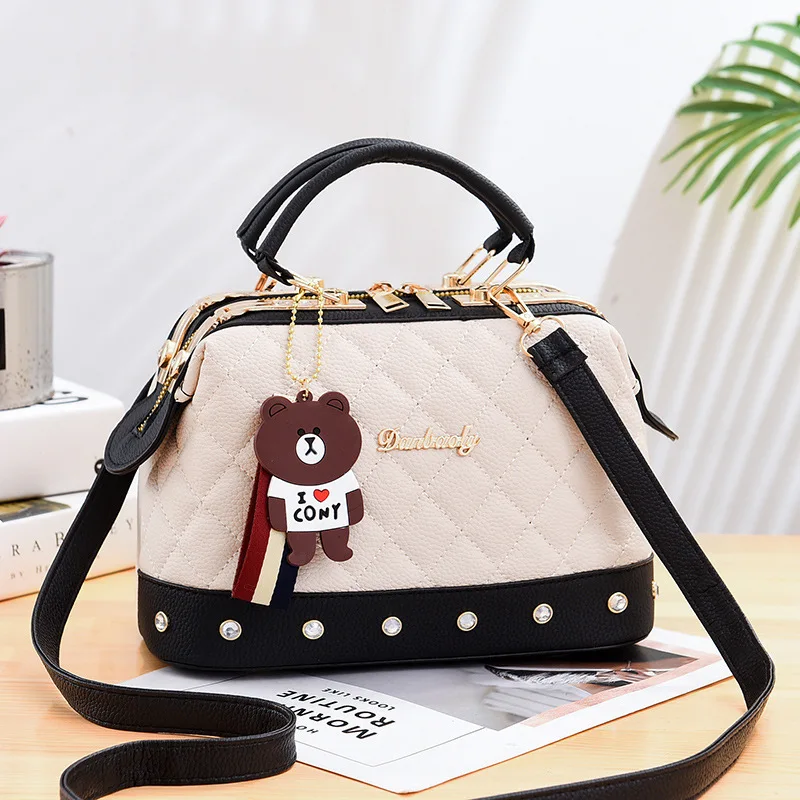 Bag Women 2024 Spring Summer Fashion Small Fragrant Handbag Boston Shoulder Crossbody Bag Diagonal Small Square Bags Totes Bag