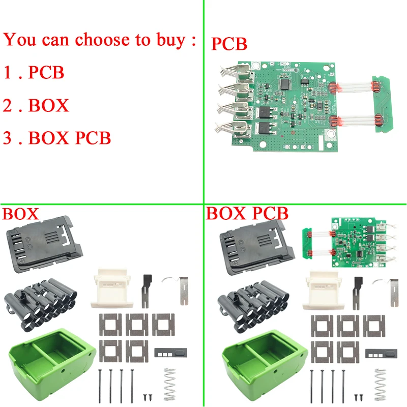 Custodia per batteria agli ioni di litio Scatola di protezione di ricarica Circuito PCB Indicatore digitale a LED per alloggiamenti per batterie al litio Greenworks 24V